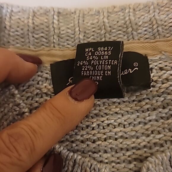 ⭐️EDDIE BAUER Linen Blend Crocheted Cardigan small - Picture 9 of 9